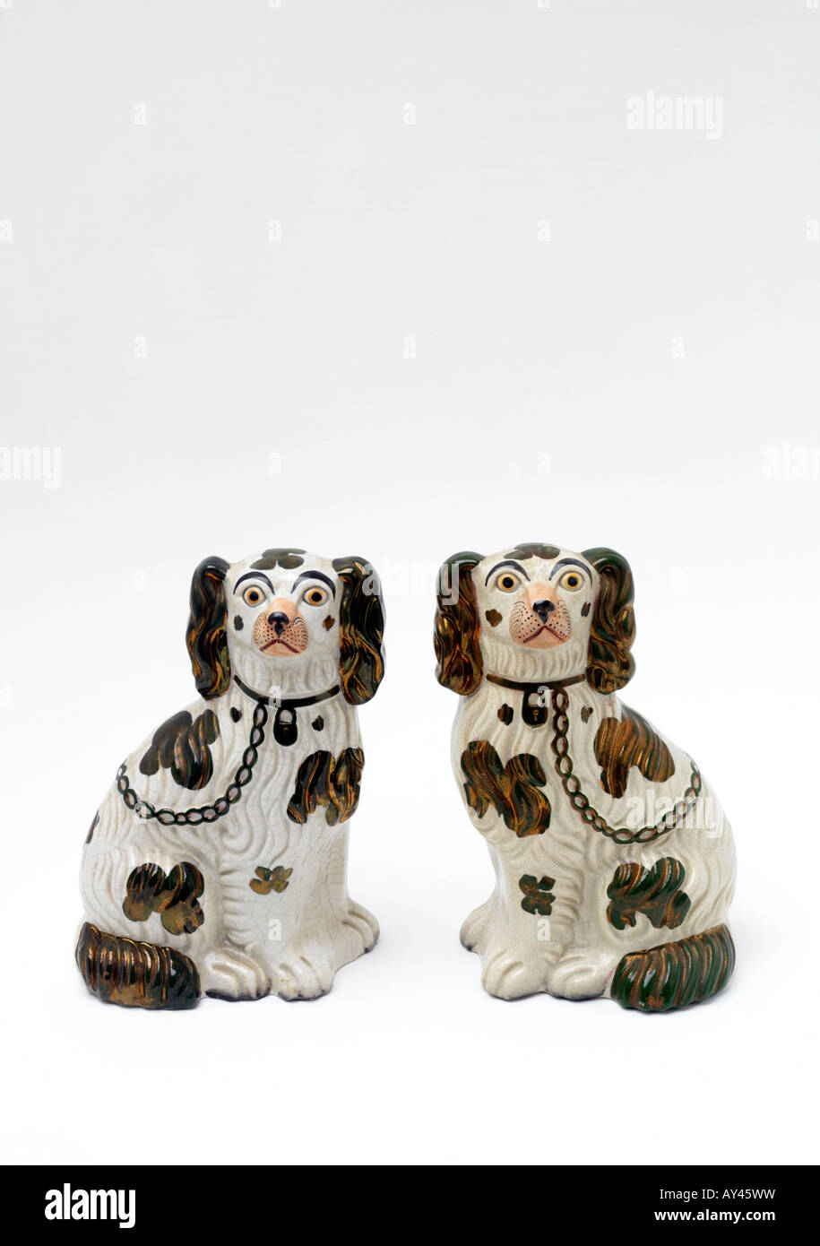 Fireside Dogs Victorian Staffordshire Stock Photo