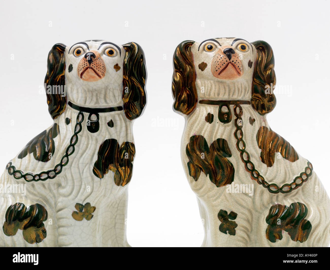 Fireside Dogs Victorian Staffordshire Stock Photo