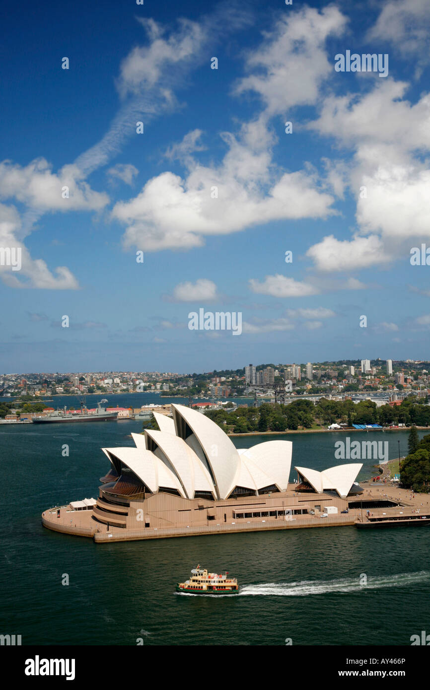 The iconic Sydney Opera House with an attractive blue sky and plenty of copyspace Stock Photo