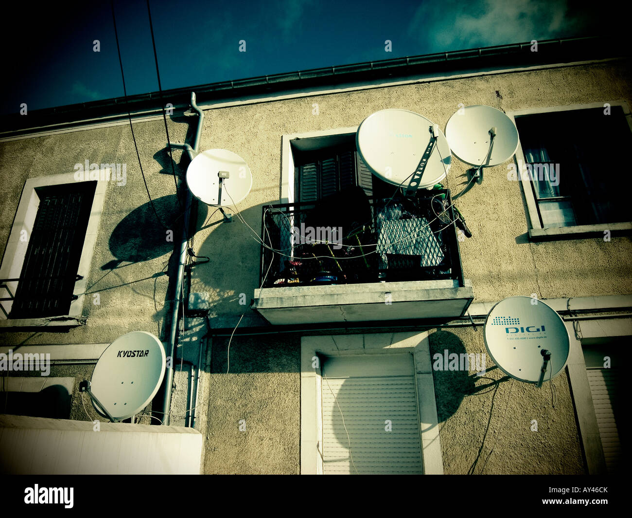 satellite Tv Dishes Stock Photo Alamy