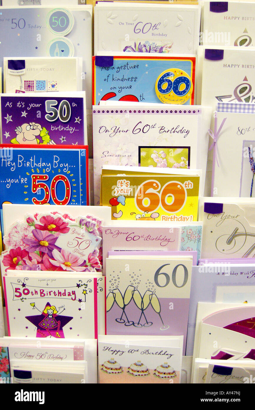 Display of greetings cards in a retail store Stock Photo Alamy