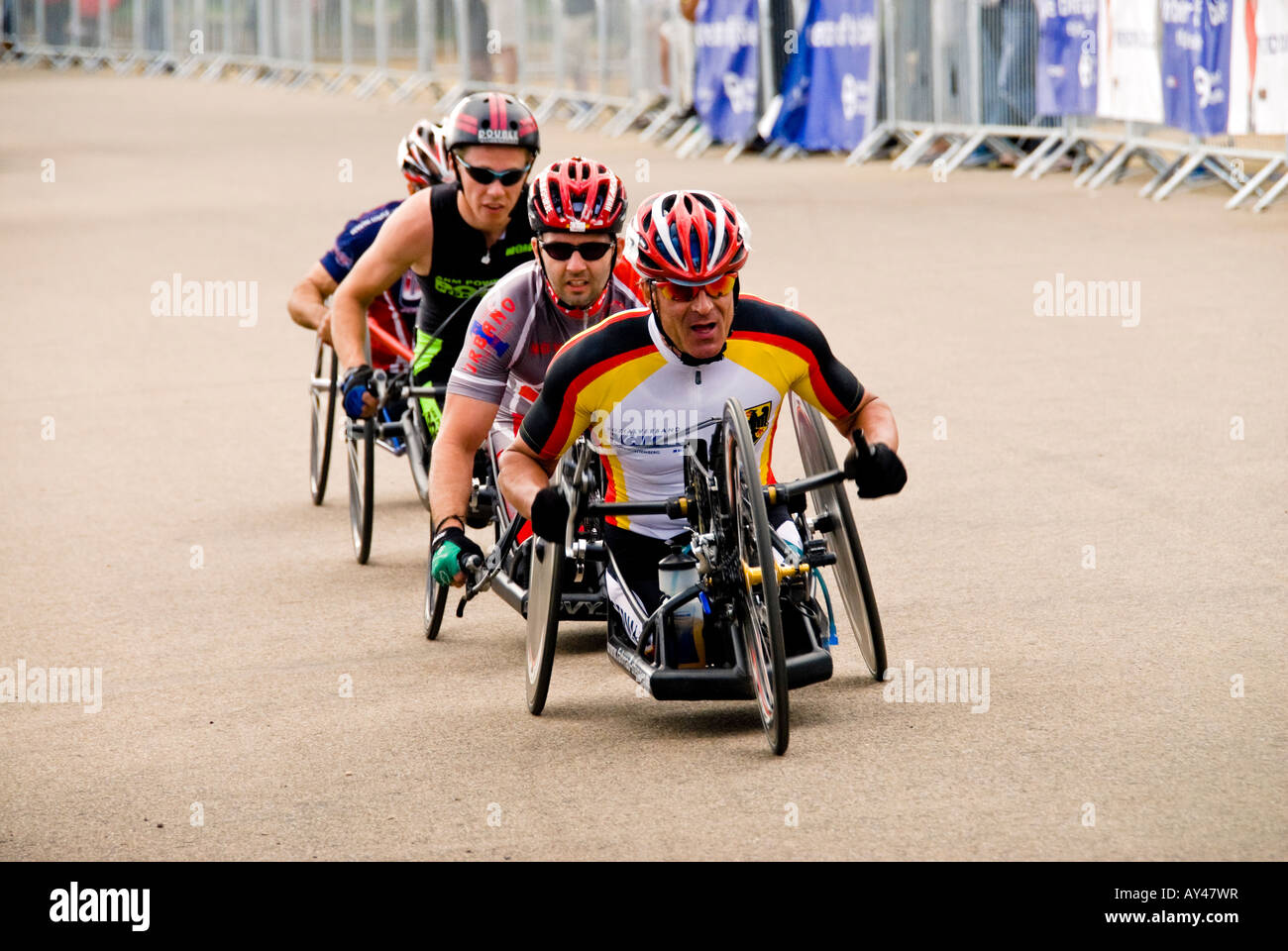 Hand cycle race Hyde Park Cycling Festival 2007 Stock Photo