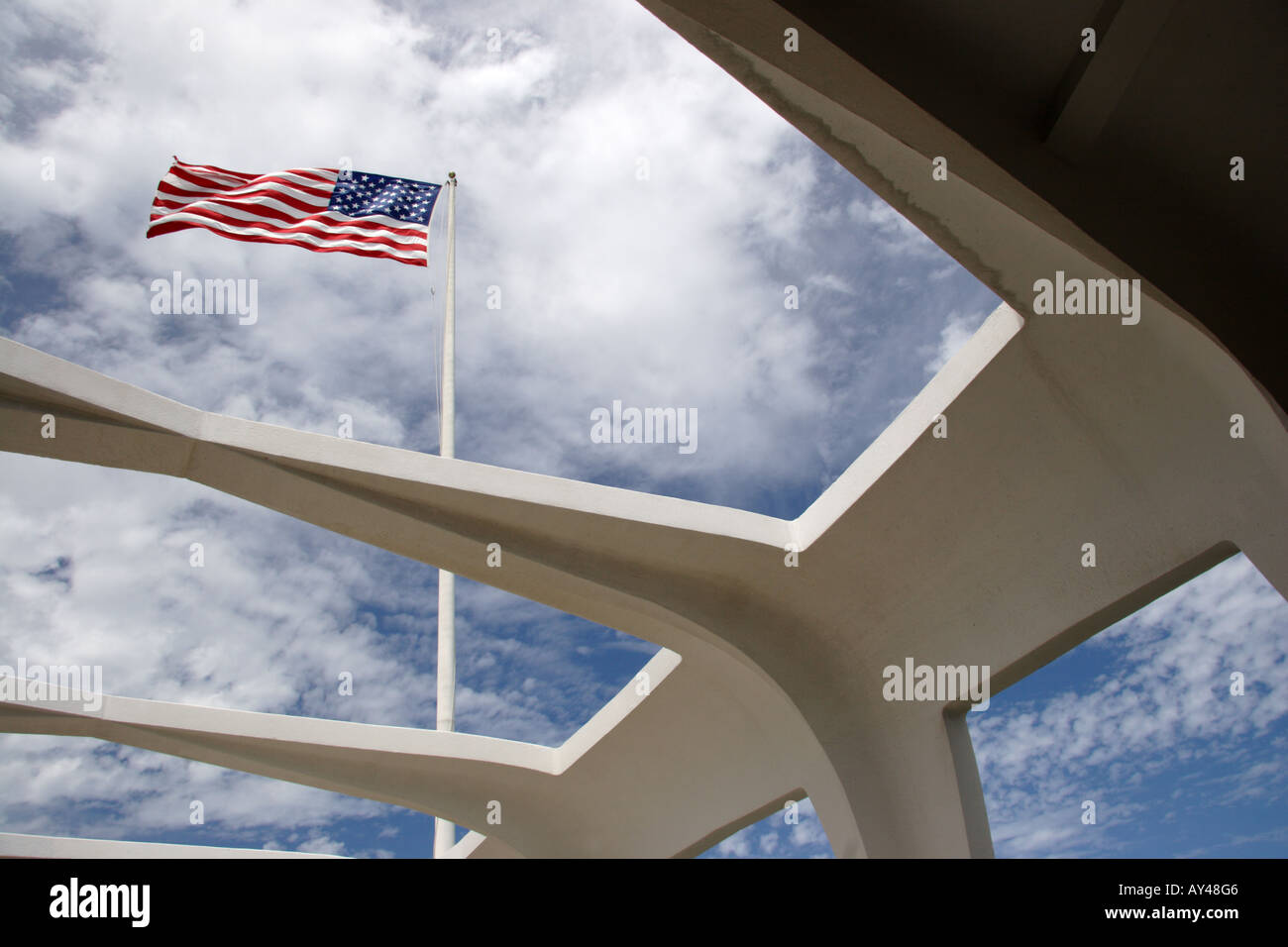 USS Arizona memorial at Pearl Harbor Oahu Hawaii Stock Photo