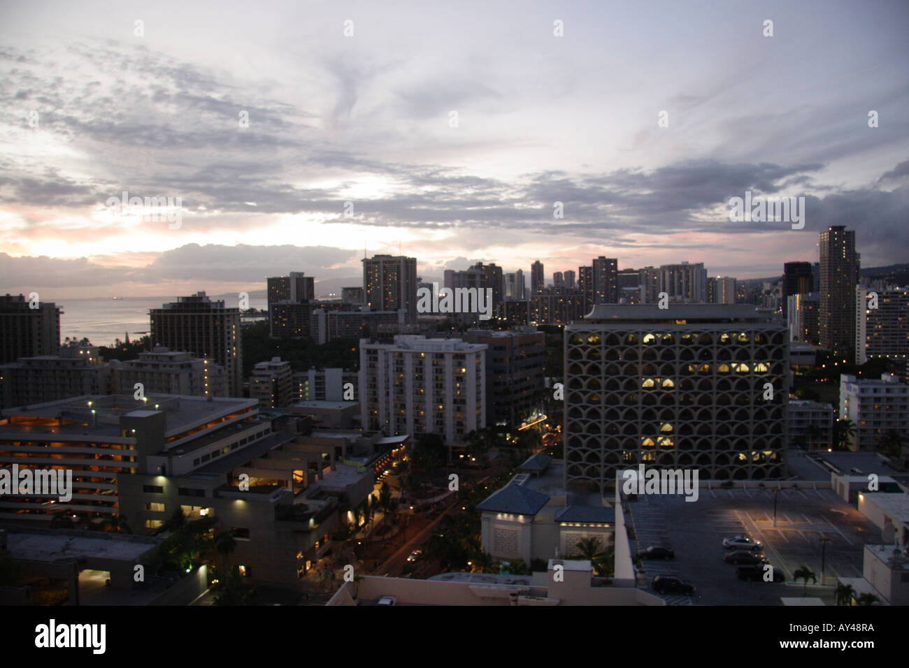 Waikiki skyline Stock Photo
