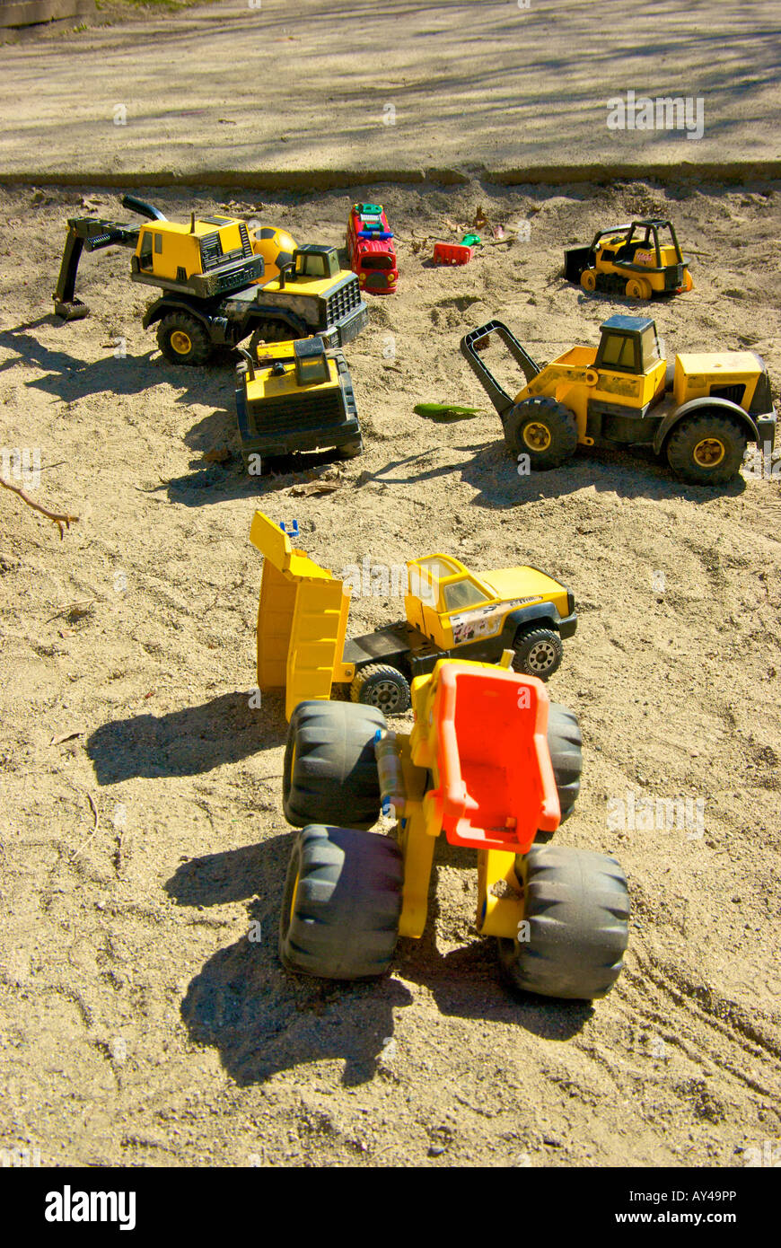 Toys in a sandbox Stock Photo
