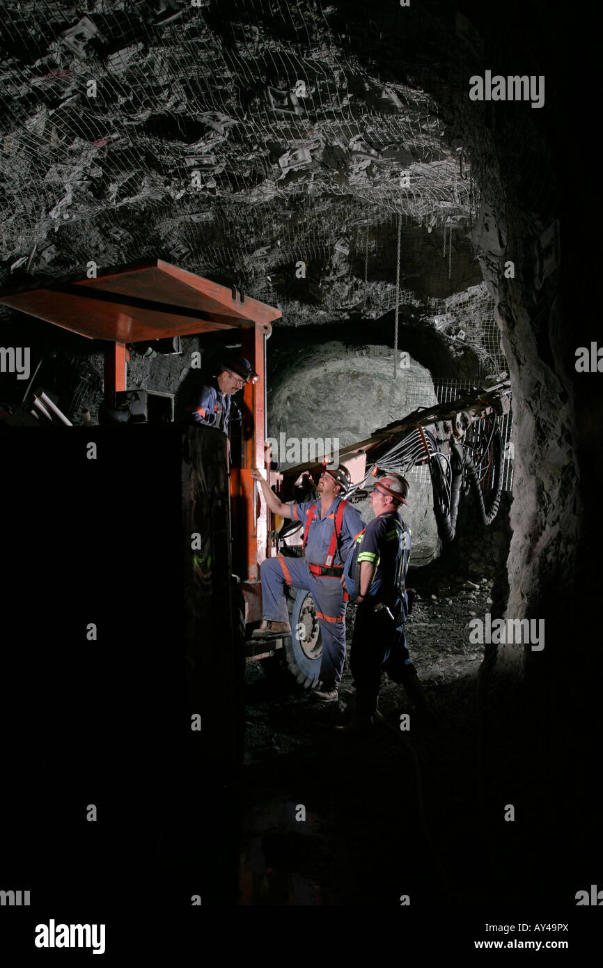 Rock bolting in underground gold mine for ground support using a boom ...