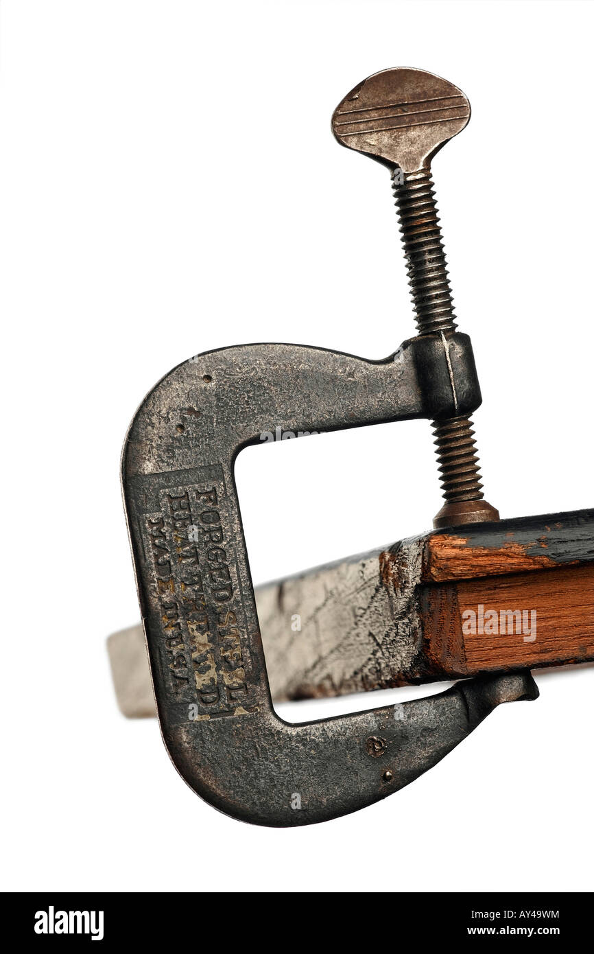 old steel c clamp Stock Photo