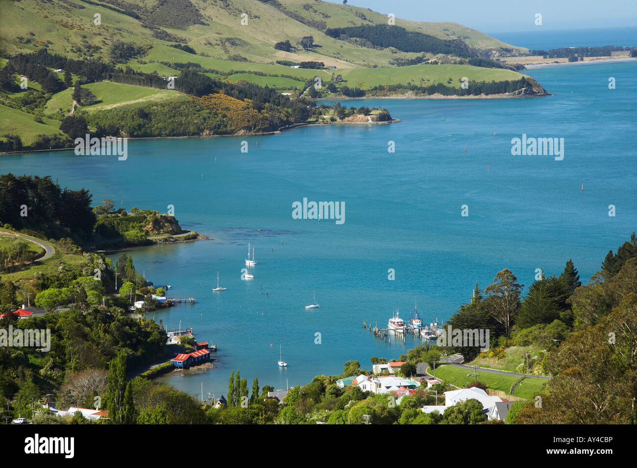 Careys Bay Otago Harbour Dunedin South Island New Zealand Stock Photo