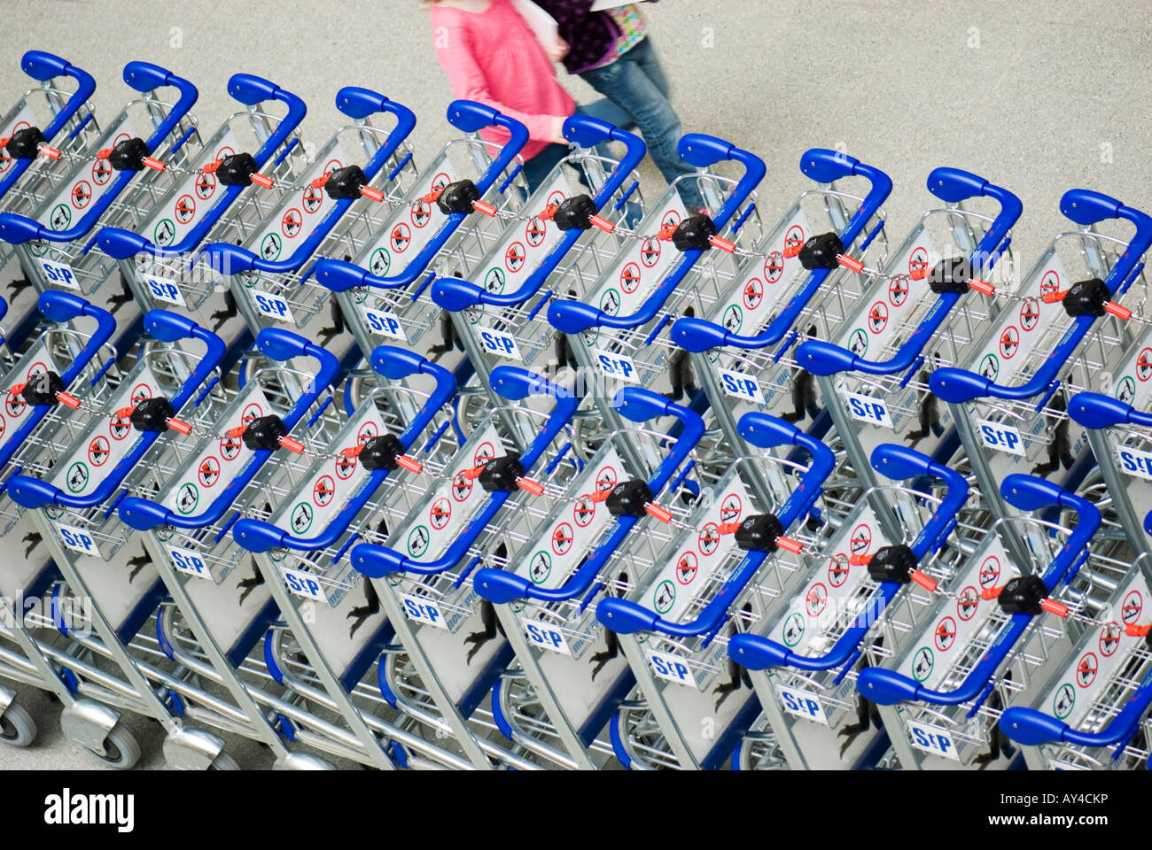 Luggage trolleys, St Pancras, London Stock Photo Alamy