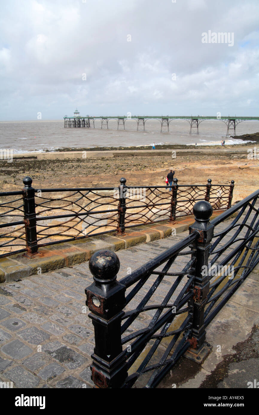 Clevedon Pier and sea front, Somerset England Stock Photo
