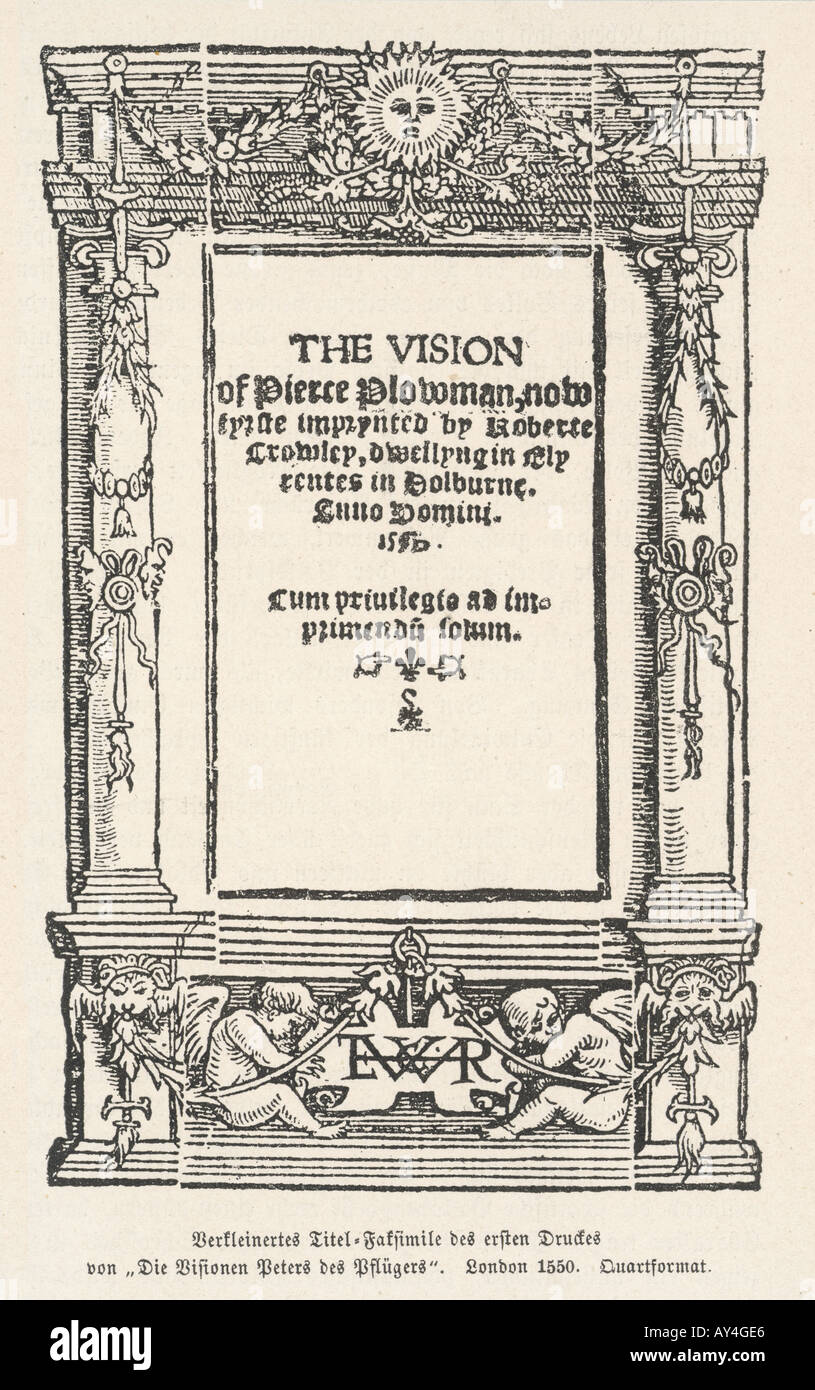 Piers Plowman Frontis Stock Photo - Alamy