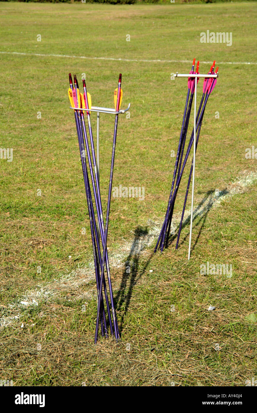 Arrows in ground quivers Stock Photo Alamy