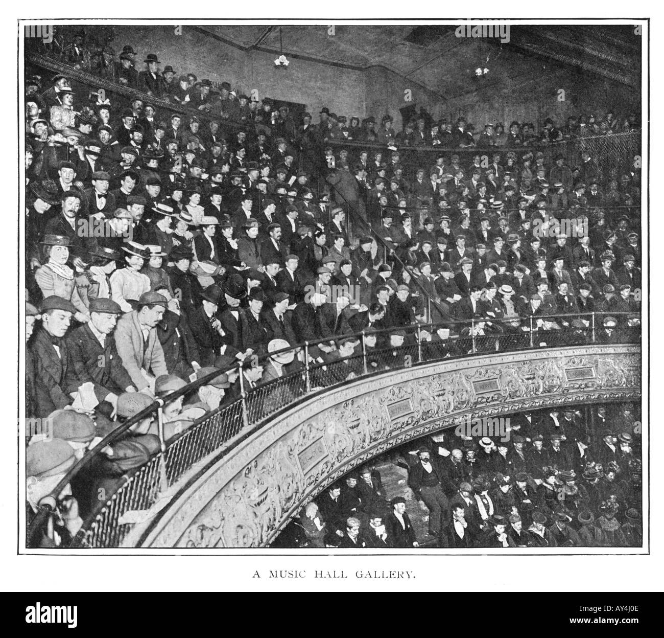 Music Hall Gallery 1900 Stock Photo