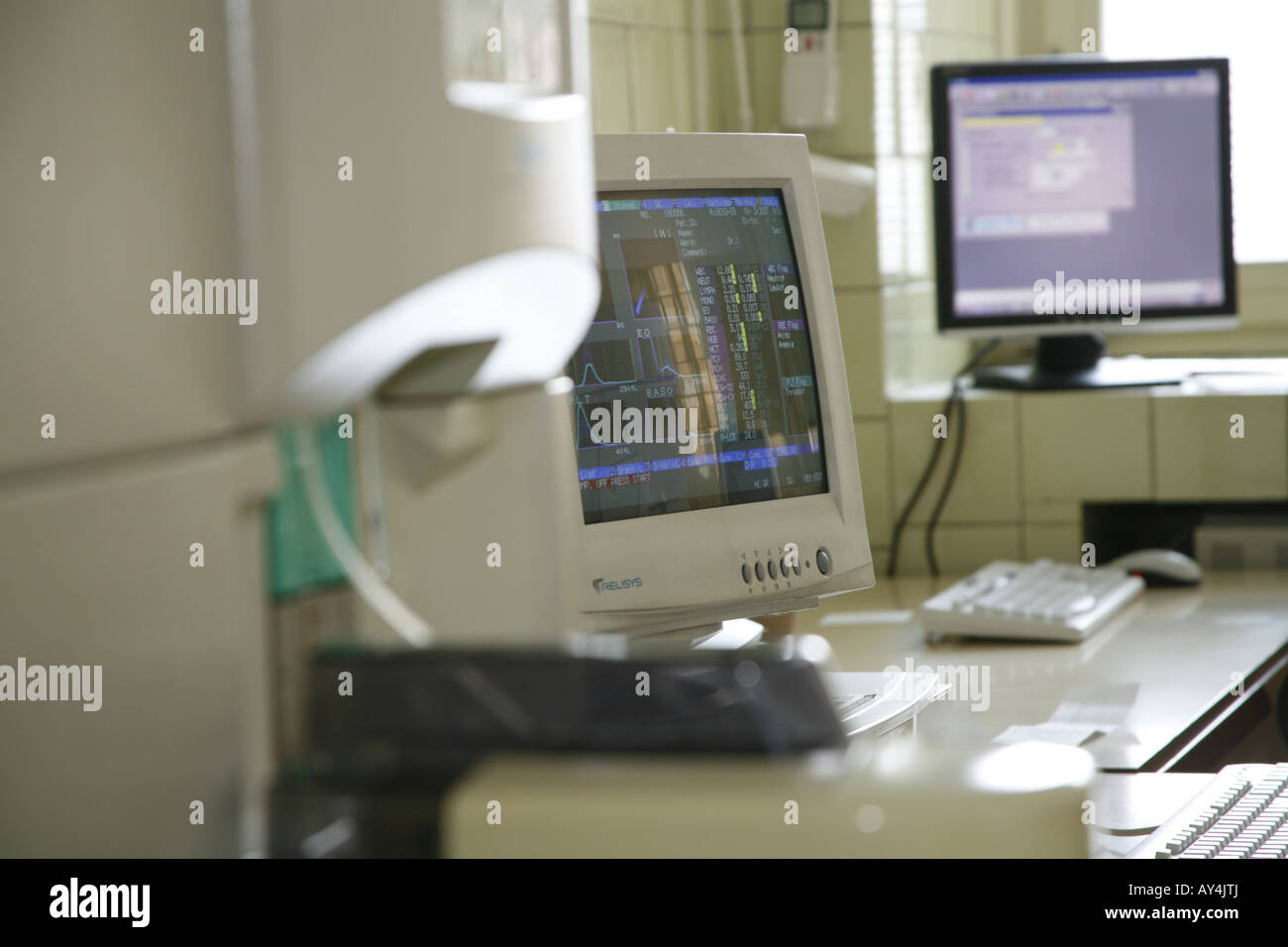 Laboratory with computer Stock Photo - Alamy