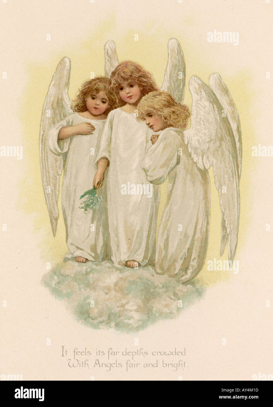 Three Young Angels Stock Photo