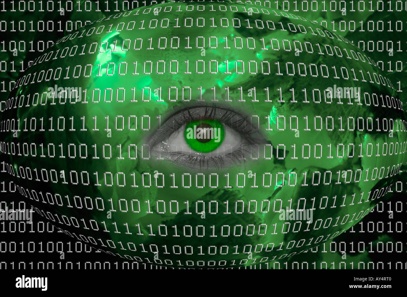 Human eye with binary code hi-res stock photography and images - Alamy