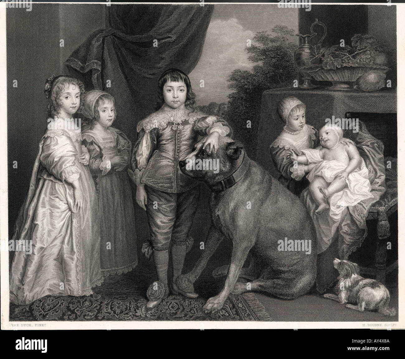 Charles I Five Children Stock Photo