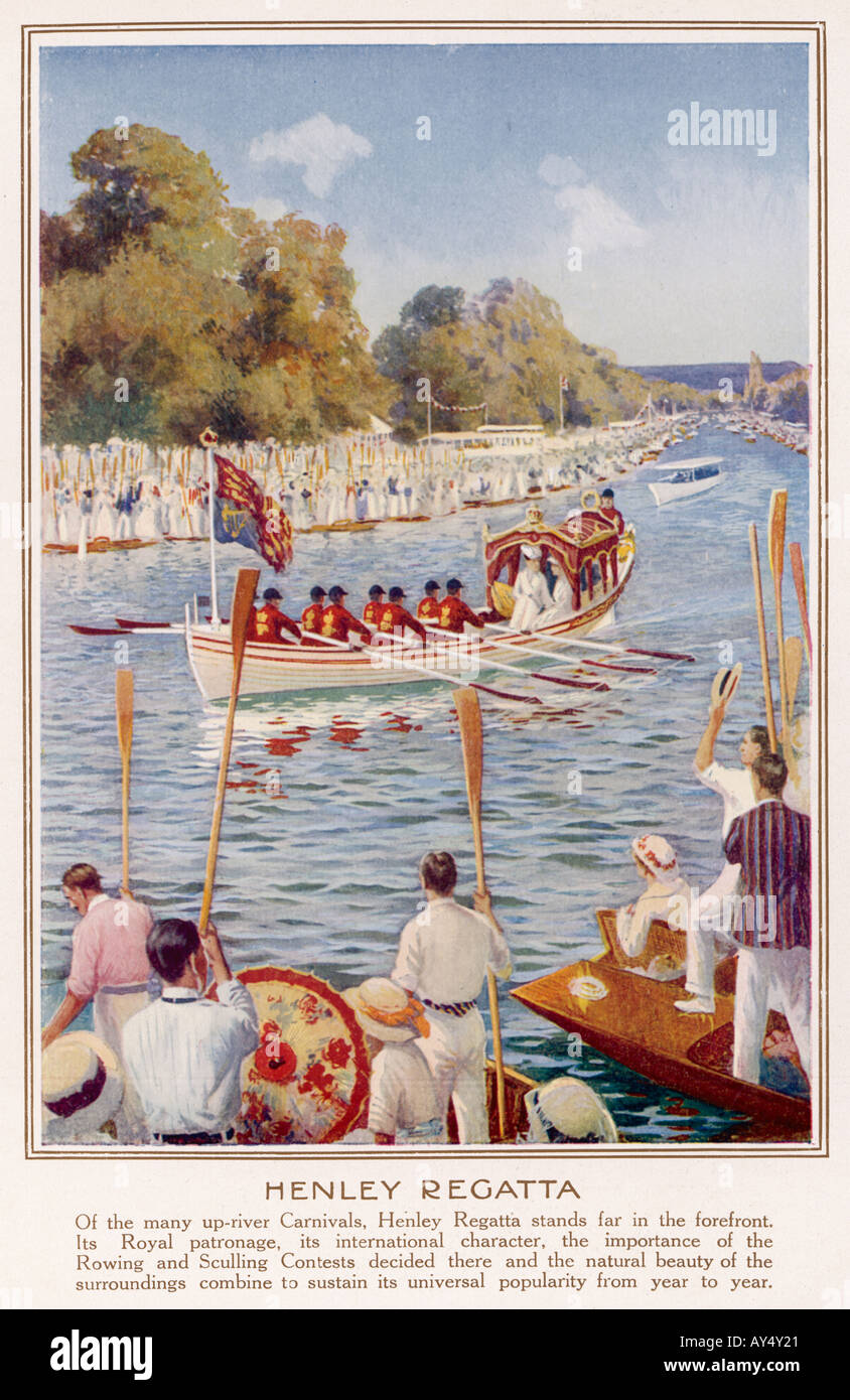 Social Royal Barge 1914 Stock Photo