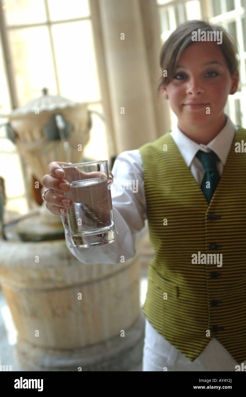 Bath roman baths pump room drinking the spring water which has