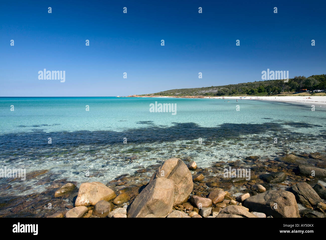 Meelup Bay near Dunsborough Maragaret River Western Australia with blue ...