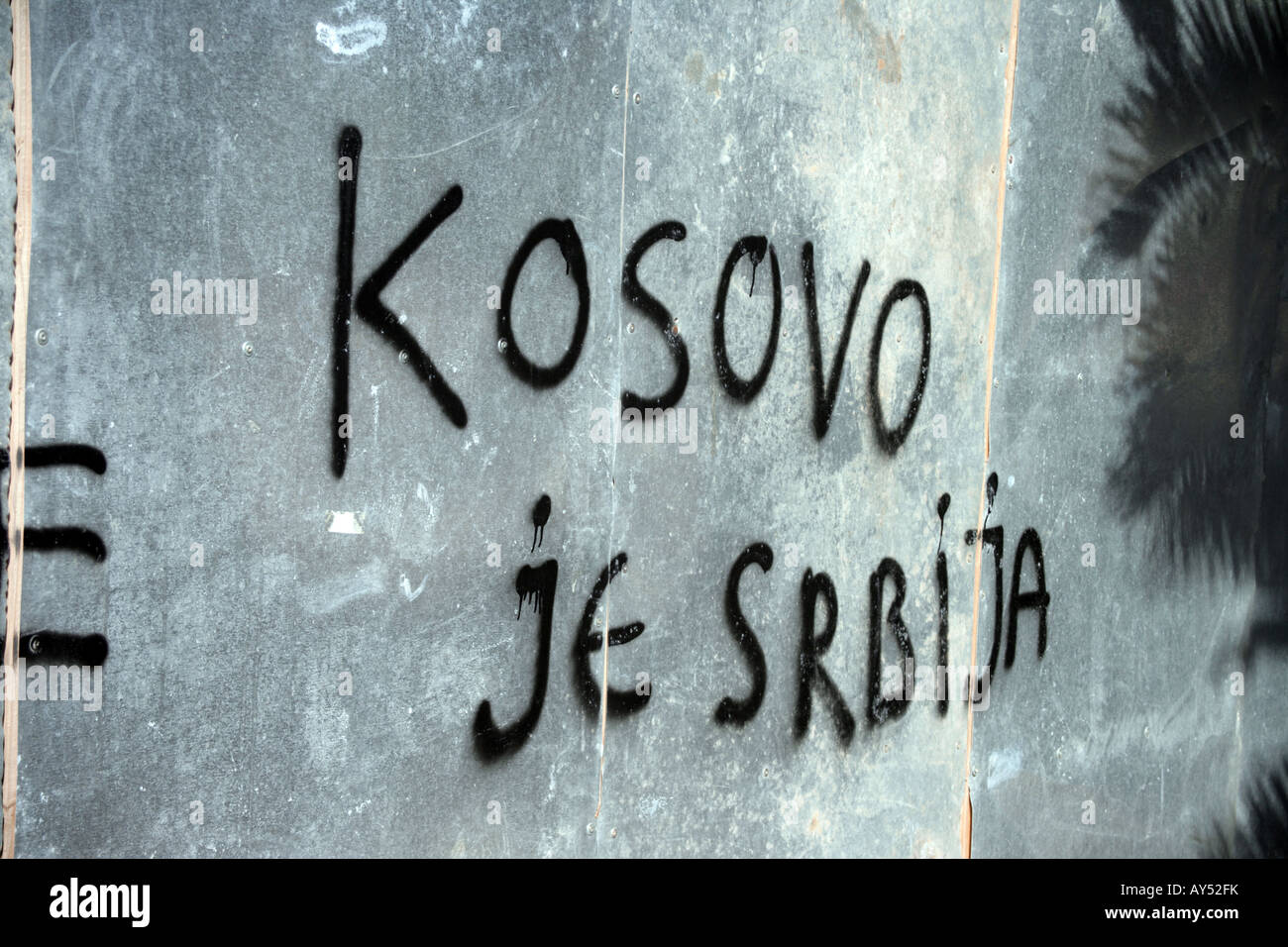 Kosovo grafitti in Montenegro Stock Photo