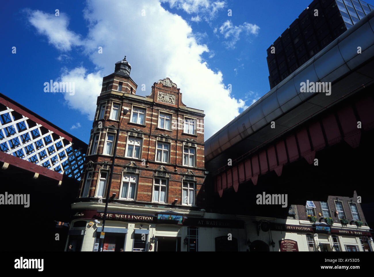 Waterloo Road under train bridges London England Stock Photo - Alamy