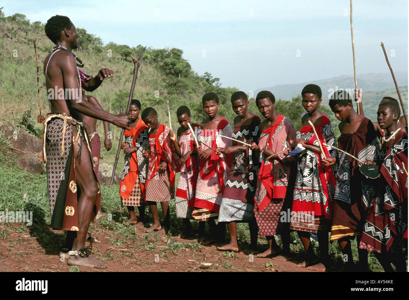 South Africa Swaziland Swazi Dancers Stock Photo