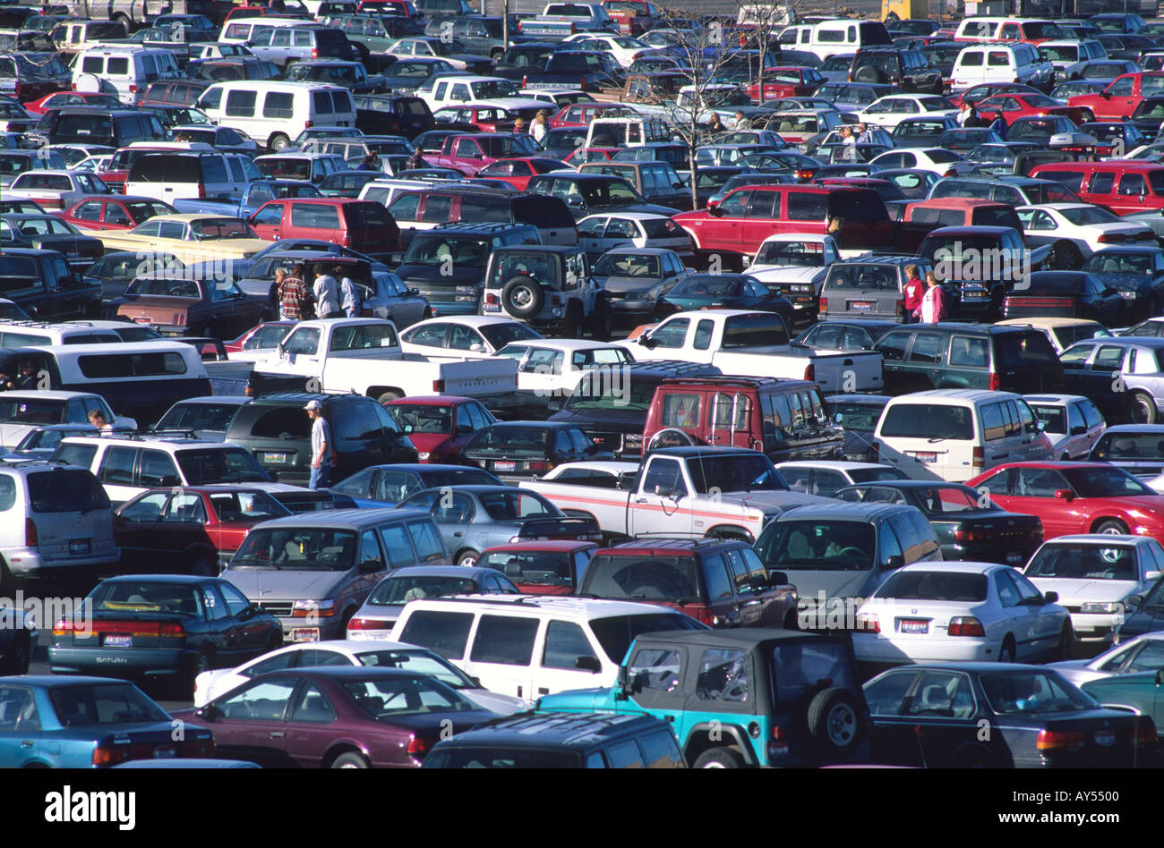 Crowded shopping mall parking lot in Boise Idaho Stock Photo Alamy