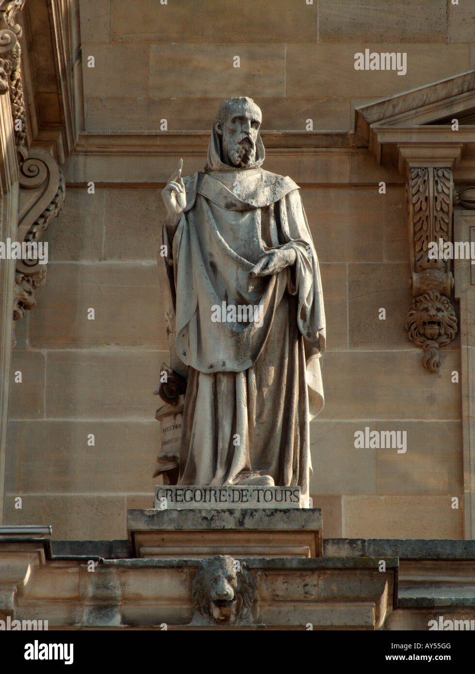 Gallery of statues at the courtyard of the Louvre Museum. Paris. France