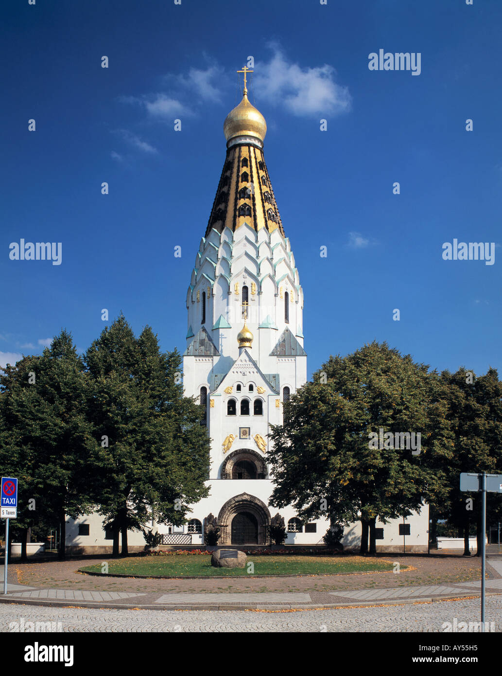 Russische Gedaechtniskirche Sankt Alexi in Leipzig, Parthe, Pleisse, Weisse Elster, Leipziger Tieflandsbucht, Sachsen Stock Photo