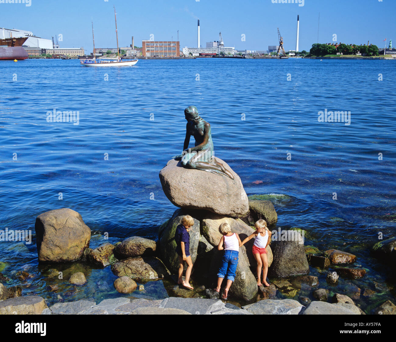 The Little Mermaid Statue Copenhagen Denmark Stock Photo