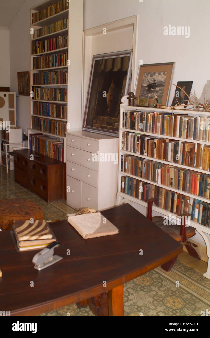 Library in Hemingway Home Cuba Stock Photo Alamy