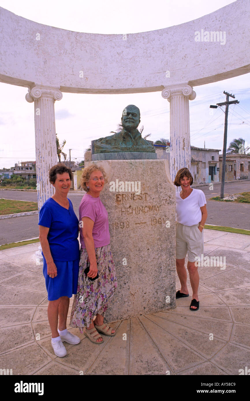 Tourists at Hemingway Scuplture Famous Hemingway Village Cojimar Cuba