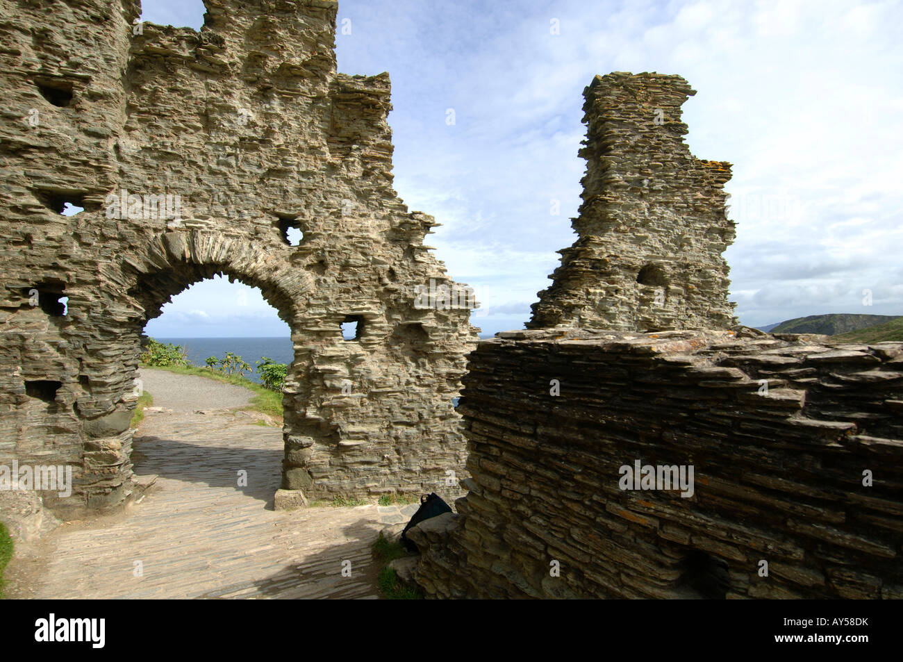 Cornwall the ruins of the Tintagel castle Stock Photo