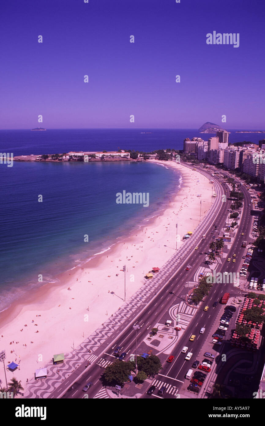 Aerial of Copacabana Beach Walk Rio De Janeiro Brazil Stock Photo - Alamy