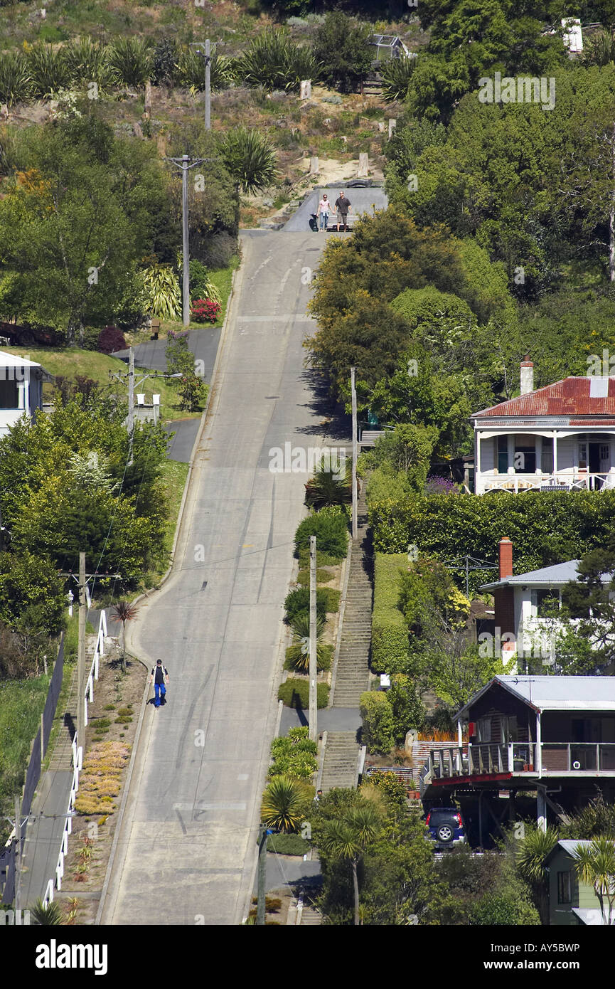 Baldwin Street world s steepest street Dunedin South Island New Zealand