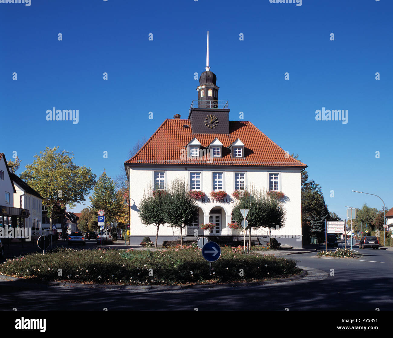 Rathaus in Bad Essen, Hunte, Mittellandkanal, Osnabruecker Land