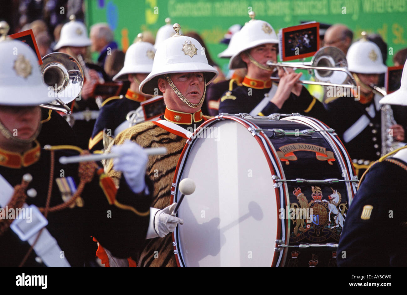 Royal Marines marching band in the Lord Mayors Show parade