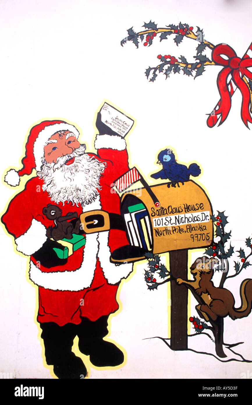 Famous Signage of Santa at North Pole Alaska Stock Photo Alamy