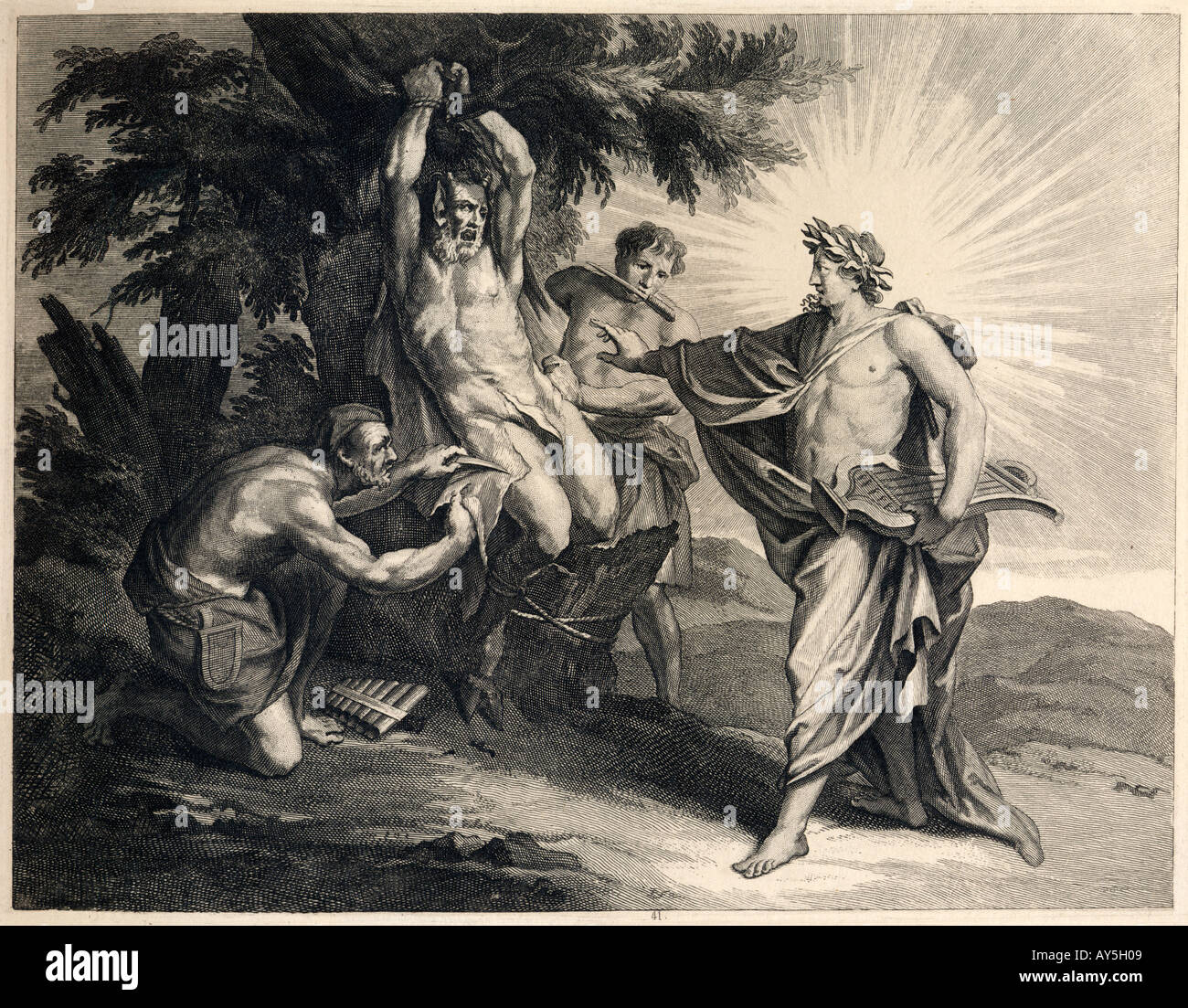 Apollo Flays Marsyas Stock Photo Alamy