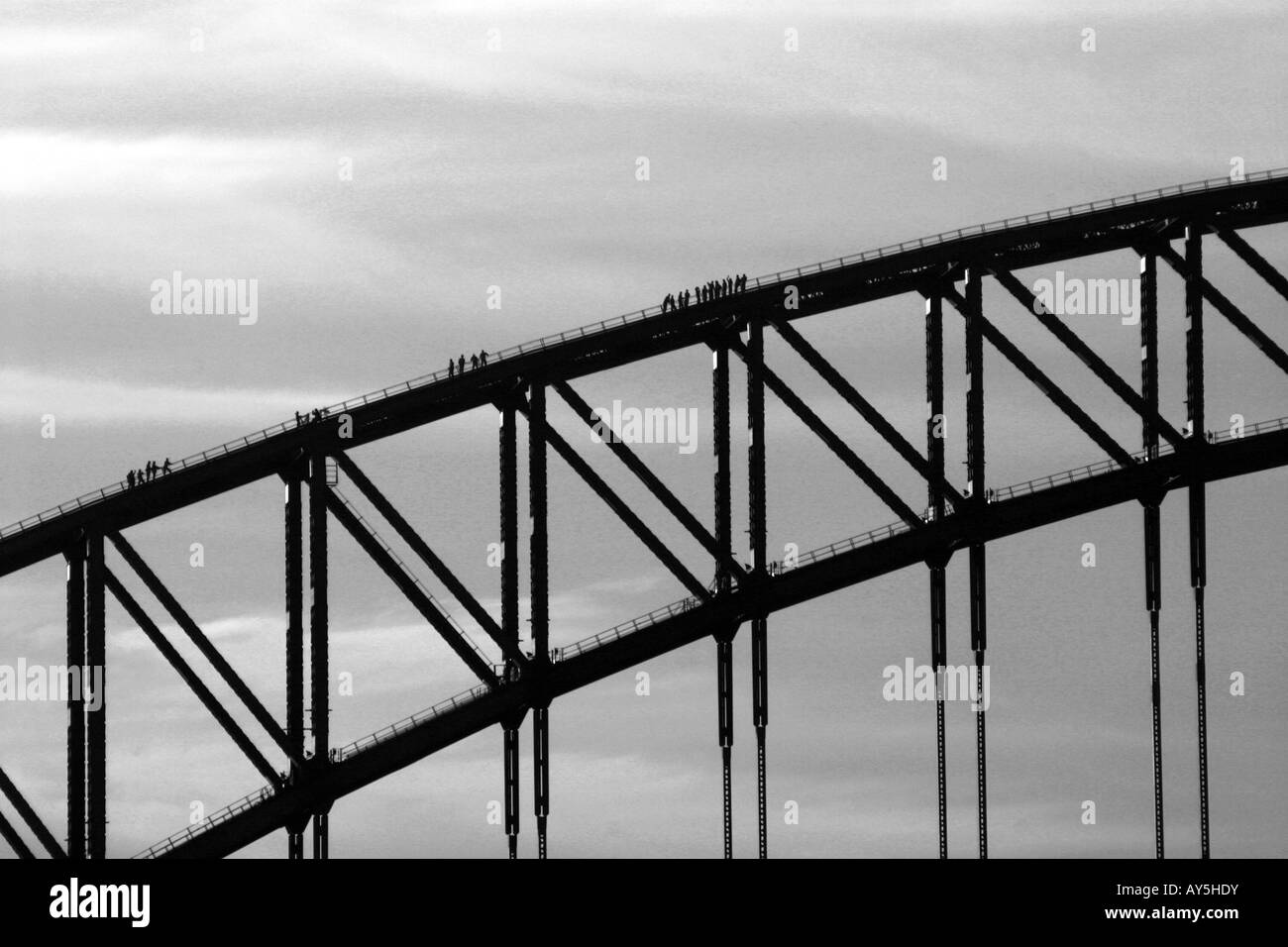 walkers top flags sydney bridge walk tourist Stock Photo