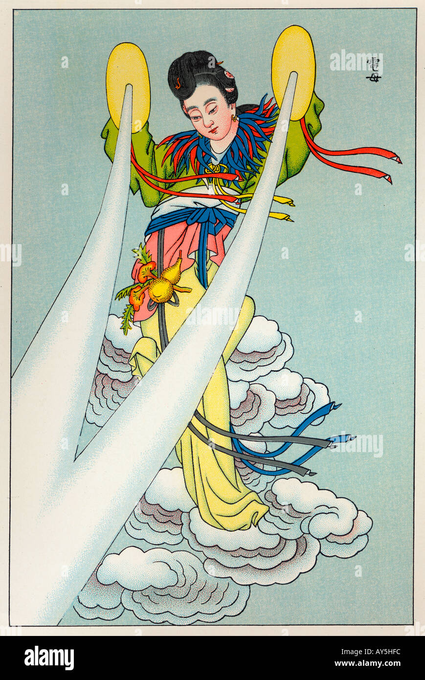 Chinese Lightning Goddes Stock Photo Alamy