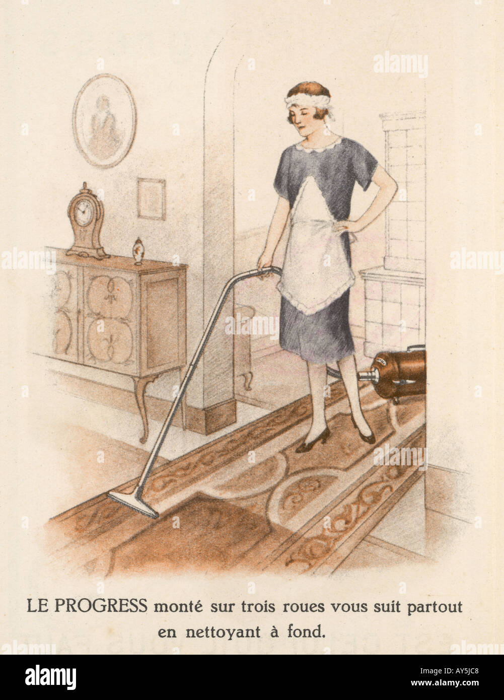 Vacuuming Carpet Stock Photo