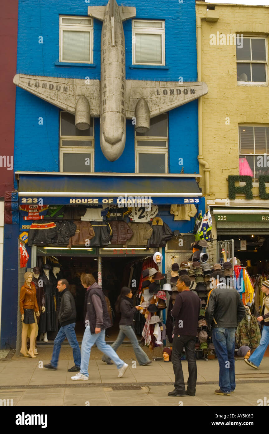 Leather shop in Camden Town London UK Stock Photo - Alamy