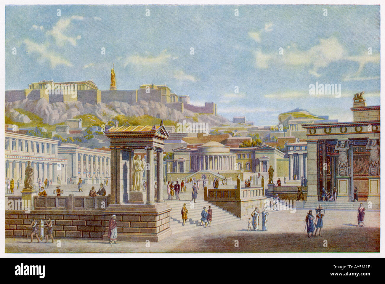 Athens Agora Reconstruct Stock Photo