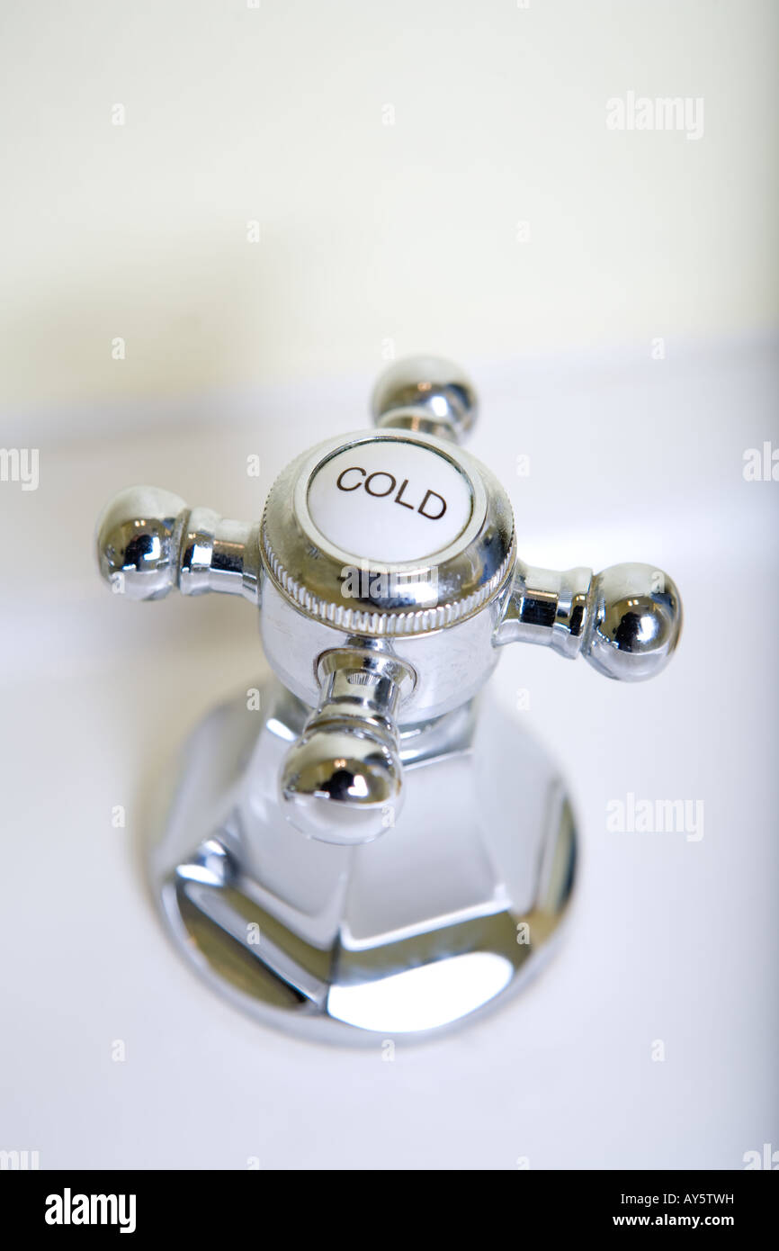 cold water knob Stock Photo Alamy