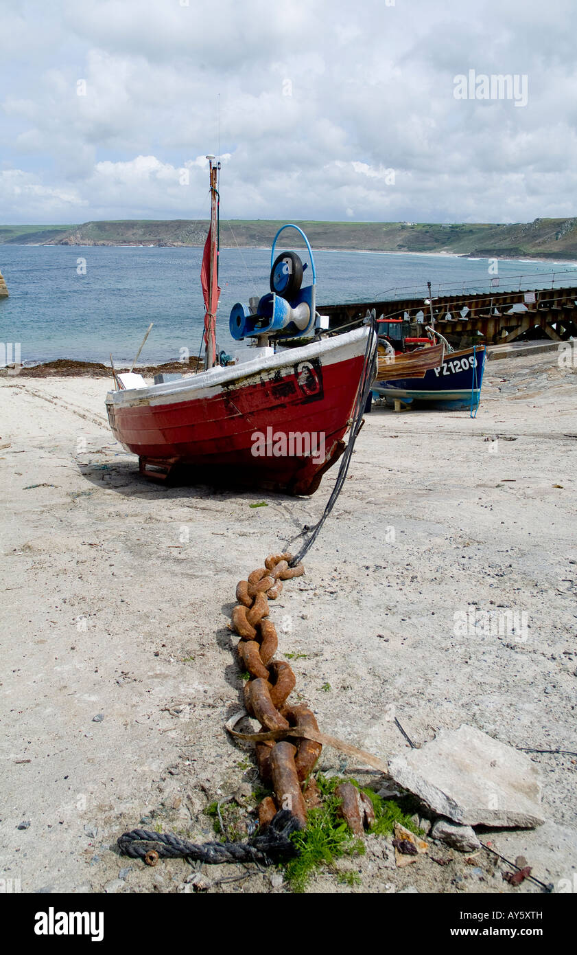 Boats at Sennen cove in Cornwall Stock Photo - Alamy