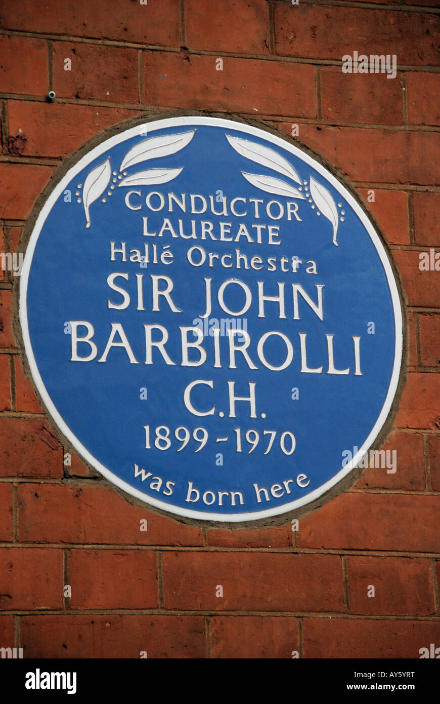 Blue plaque commemorating birth place of Sir John Barbirolli Southampton Row London Stock Photo
