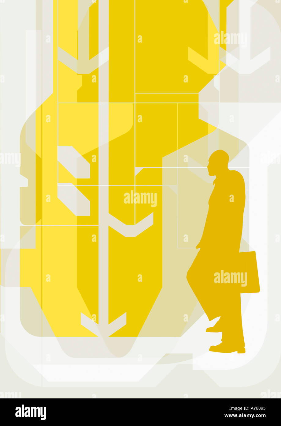 businessman with briefcase iconic design Stock Photo - Alamy