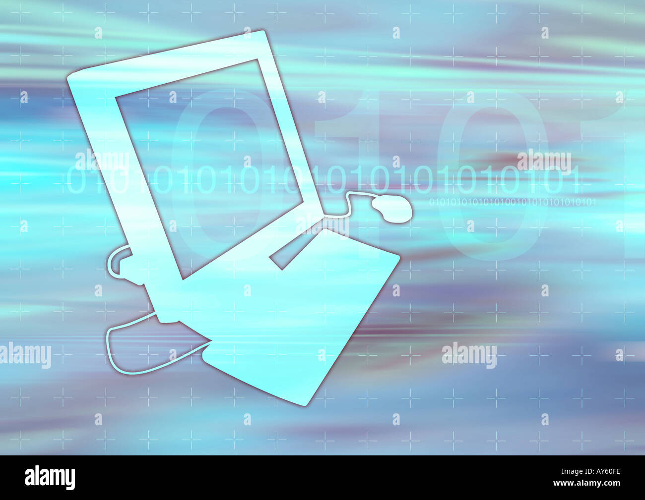 iconic computer screen and keyboard against glowing background Stock ...